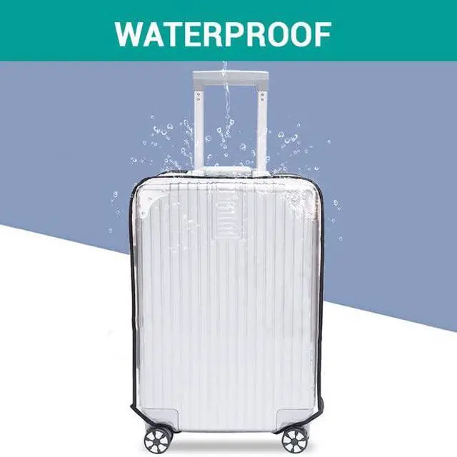 Alt view image 4 of 6 - Clear Suitcase Cover - 20 24 26 28 30 Inch Waterproof PVC Suitcase Cover - Transparent Travel Suitcase Wrap - Protective Cover Case for Wheeled Luggage (30-Inch)