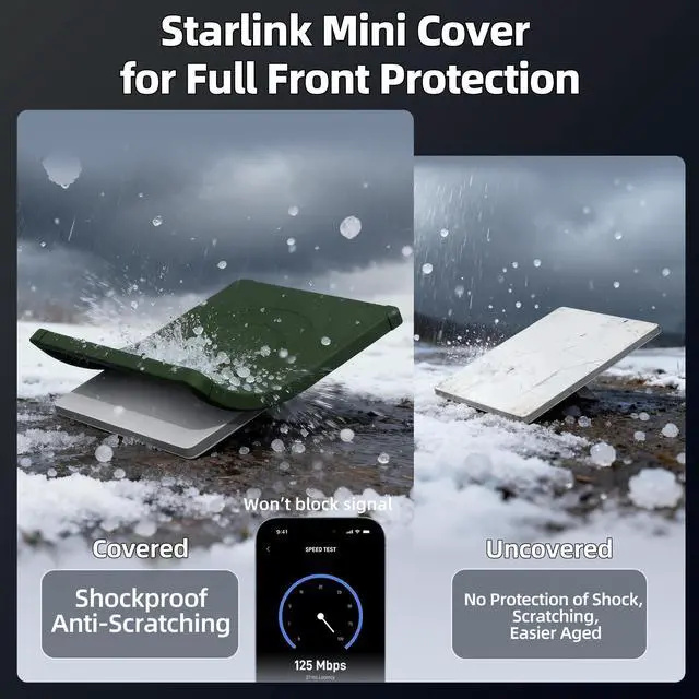 Alt view image 2 of 6 - Starlink Mini Cover, Green Starlink Mini Protective Cover Liquid Silicone Sleeve Accessories for Camping Outdoor Protector from Scratching Hailstone
