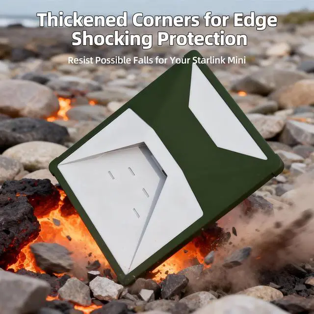 Alt view image 4 of 6 - Starlink Mini Cover, Green Starlink Mini Protective Cover Liquid Silicone Sleeve Accessories for Camping Outdoor Protector from Scratching Hailstone