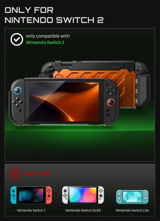 Alt view image 2 of 7 - for Nintendo Switch 2 Case 2025, Joy Con Remove Friendly, Coral