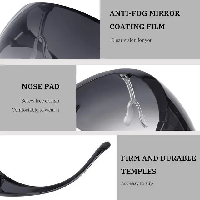 Alt view image 6 of 7 - Full Cover Face Visor Protective Glasses Mirror Shield Sunglasses Anti Fog B2781