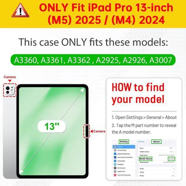Alt view image 3 of 7 - 360 Degree Rotating Case for iPad Pro 13-inch (M5) 2025 / (M4) 2024