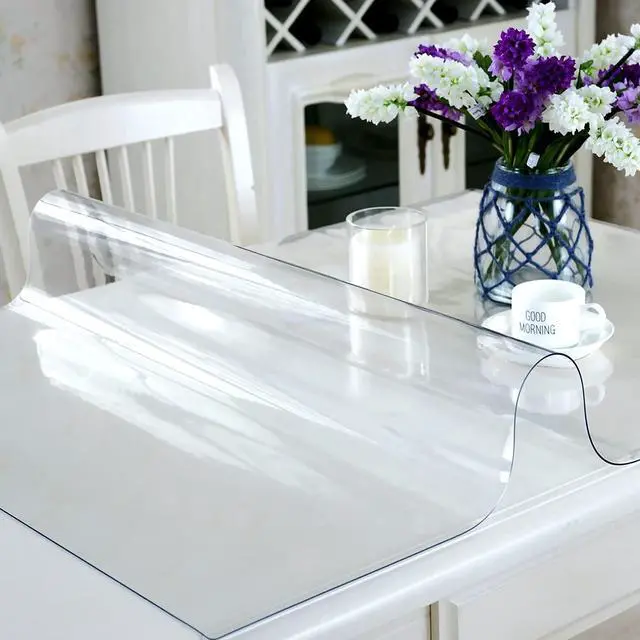 Alt view image 2 of 7 - Clear Table Protector 36 x 60 Inch, 2mm Plastic Table Cover