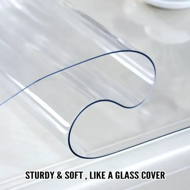 Alt view image 3 of 7 - Clear Table Protector 36 x 60 Inch, 2mm Plastic Table Cover