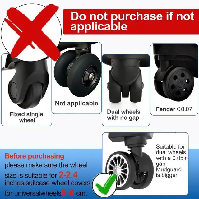 Alt view image 2 of 7 - 16 Pcs Luggage Wheel Covers, Black