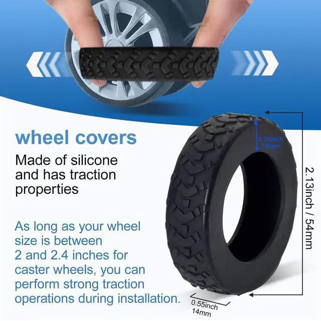 Alt view image 5 of 7 - 16 Pcs Luggage Wheel Covers, Black