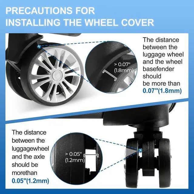 Alt view image 4 of 7 - 16 Pcs Luggage Wheel Covers, Black