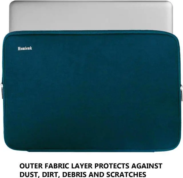 Alt view image 4 of 7 - Laptop Sleeve 14 inch, Upgrade Durable Shockproof Protective Computer Cover Flip Case Briefcase Carrying Bag Compatible with 14" HP, Lenovo, Asus, Acer, Notebook, Chromebook Computer, Cyan