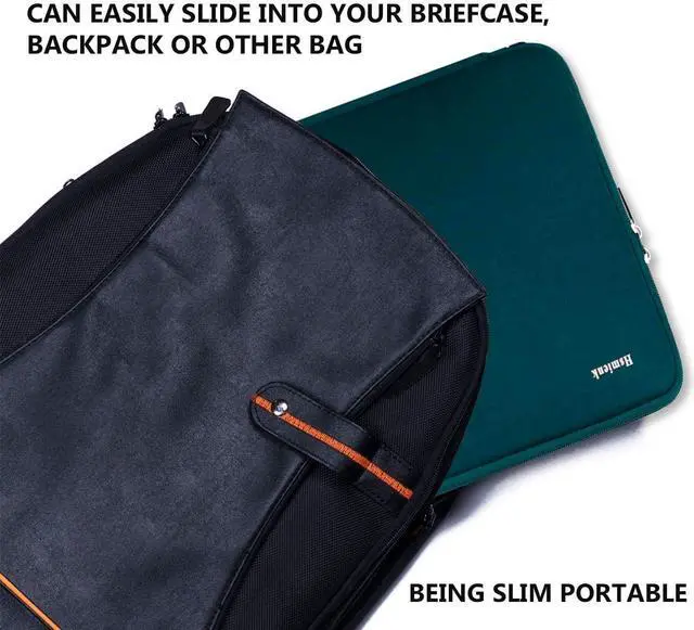Alt view image 6 of 7 - Laptop Sleeve 14 inch, Upgrade Durable Shockproof Protective Computer Cover Flip Case Briefcase Carrying Bag Compatible with 14" HP, Lenovo, Asus, Acer, Notebook, Chromebook Computer, Cyan