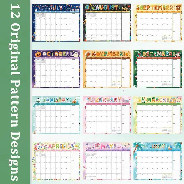 Alt view image 6 of 7 - Desk Calendar 2026-2027 Large 22"x17" Monthly Family Planner Pad with Protective Cover 18 Months Use July 2026 to December 2027 Season