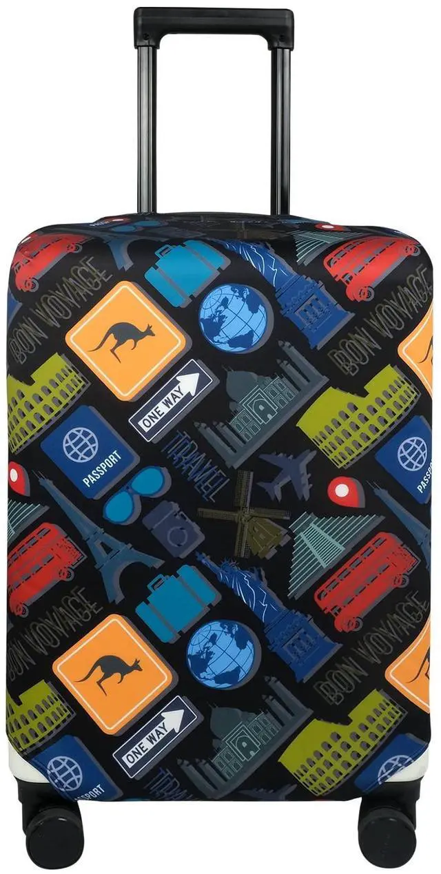 Main image of Travel Luggage Cover Suitcase Protector Fits 27-30 Inch Case (Bon Voyage, L)