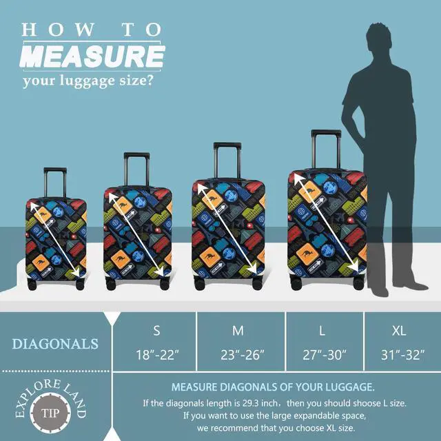 Alt view image 5 of 6 - Travel Luggage Cover Suitcase Protector Fits 27-30 Inch Case (Bon Voyage, L)