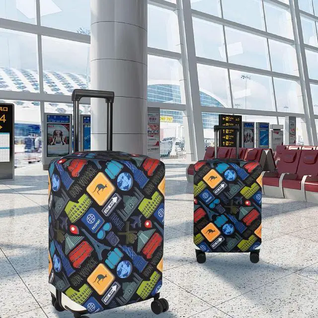 Alt view image 6 of 6 - Travel Luggage Cover Suitcase Protector Fits 27-30 Inch Case (Bon Voyage, L)