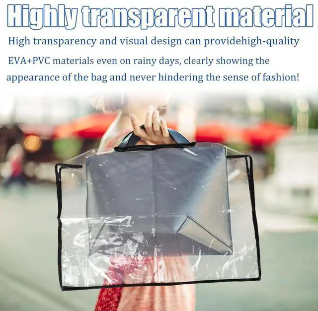 Alt view image 5 of 5 - Rain Slicker for Handbags EVA Handbag Cover Purse Tote Protector Handbag Bag Protective Cover (Rectangle)