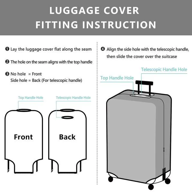 Alt view image 6 of 7 - Luggage Covers For Suitcase Tsa Approved Suitcase Cover Protector