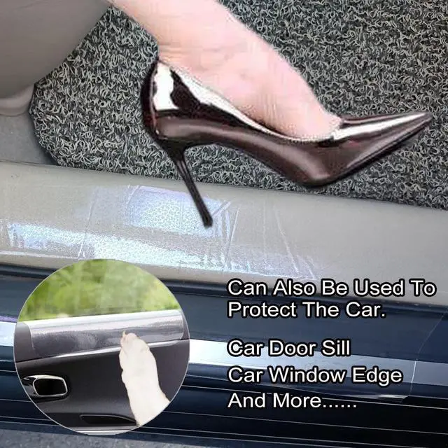Alt view image 5 of 7 - Door Scratch Protector, Clear Premium Furniture Guard, 118 x 8.4 Inch Cat Dog Scratch Shield Protector, Durable Anti-Scratch Vinyl Door Cover Protects Walls & Furniture