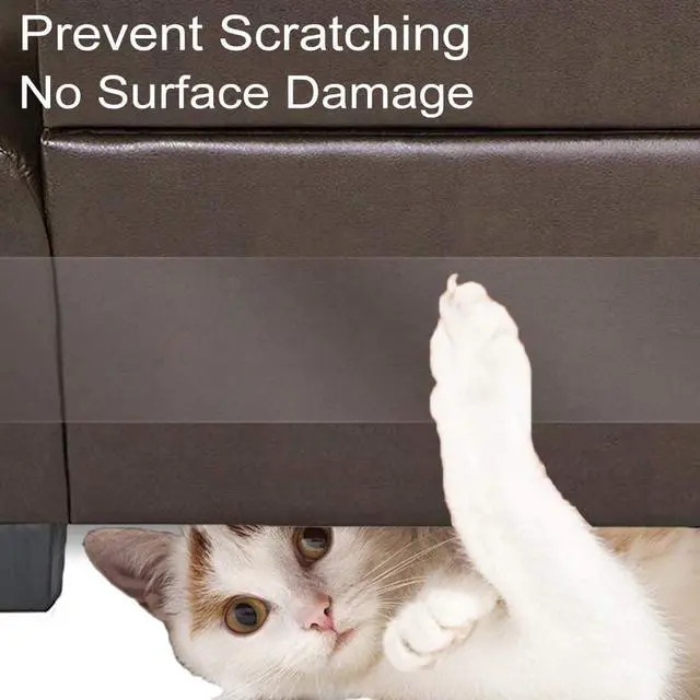 Alt view image 6 of 7 - Door Scratch Protector, Clear Premium Furniture Guard, 118 x 8.4 Inch Cat Dog Scratch Shield Protector, Durable Anti-Scratch Vinyl Door Cover Protects Walls & Furniture