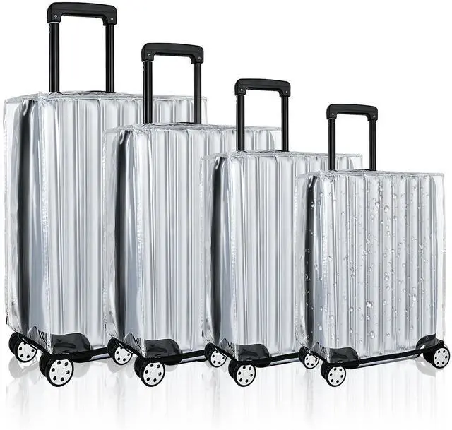 Main image of 4 Pieces Clear Luggage Cover for Suitcase, Waterproof PVC Luggage Cover Protector, Anti-scratch Suitcase Protective Cover for Travel (20", 22", 24", 28")