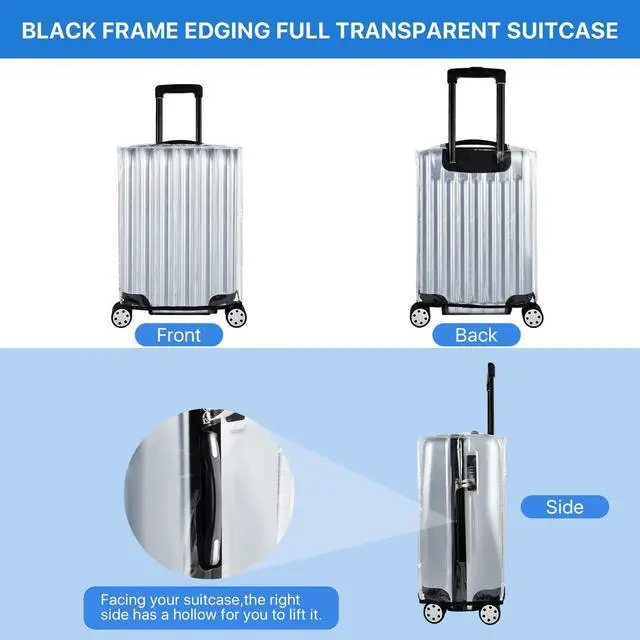 Alt view image 4 of 7 - 4 Pieces Clear Luggage Cover for Suitcase, Waterproof PVC Luggage Cover Protector, Anti-scratch Suitcase Protective Cover for Travel (20", 22", 24", 28")