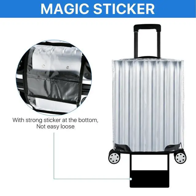 Alt view image 5 of 7 - 4 Pieces Clear Luggage Cover for Suitcase, Waterproof PVC Luggage Cover Protector, Anti-scratch Suitcase Protective Cover for Travel (20", 22", 24", 28")