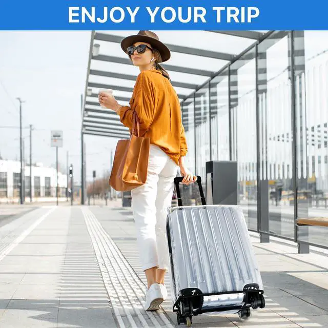 Alt view image 7 of 7 - 4 Pieces Clear Luggage Cover for Suitcase, Waterproof PVC Luggage Cover Protector, Anti-scratch Suitcase Protective Cover for Travel (20", 22", 24", 28")