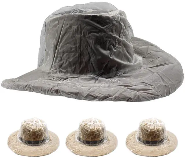 Main image of Alpha 4 Pack Cowboy Rain Cover Plastic Hat Protectors Men's Rain Hat Waterproof Hat Covers for Storage White