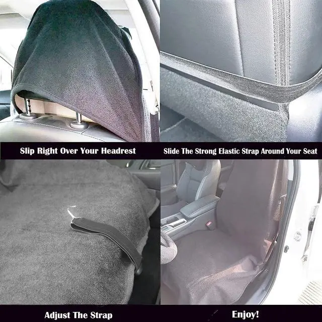 Alt view image 4 of 7 - Car Seat Cover Protector Front Seats,for Gym Workout,Running,Swimming,Beach and Hiking,Waterproof Sweat Towel Bucket Seat Covers for Cars SUV Trucks (Grey, 1Pcs)