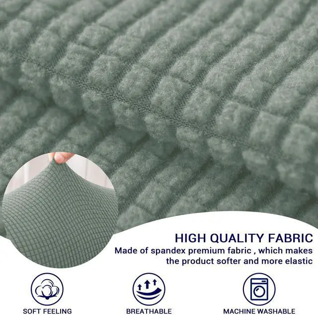Alt view image 6 of 7 - Stretch Couch Arm Covers Set of 2, Checkered Sofa Arm Slipcovers, Anti-Slip Armrest Covers for Recliner and Armchairs, Pet Proof, High Stretchy, Hook & Loop Tape, Olive Green