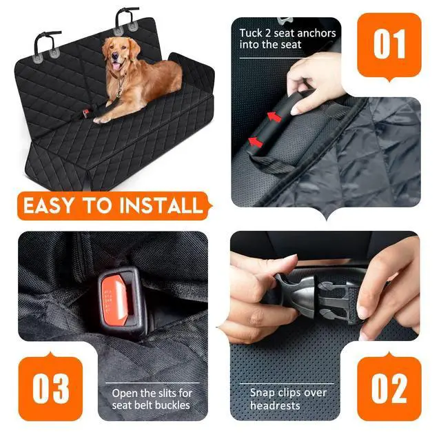 Alt view image 4 of 7 - Dog Car Seat Cover, Back Seat Cover for Dogs Pet Car Seat Protector