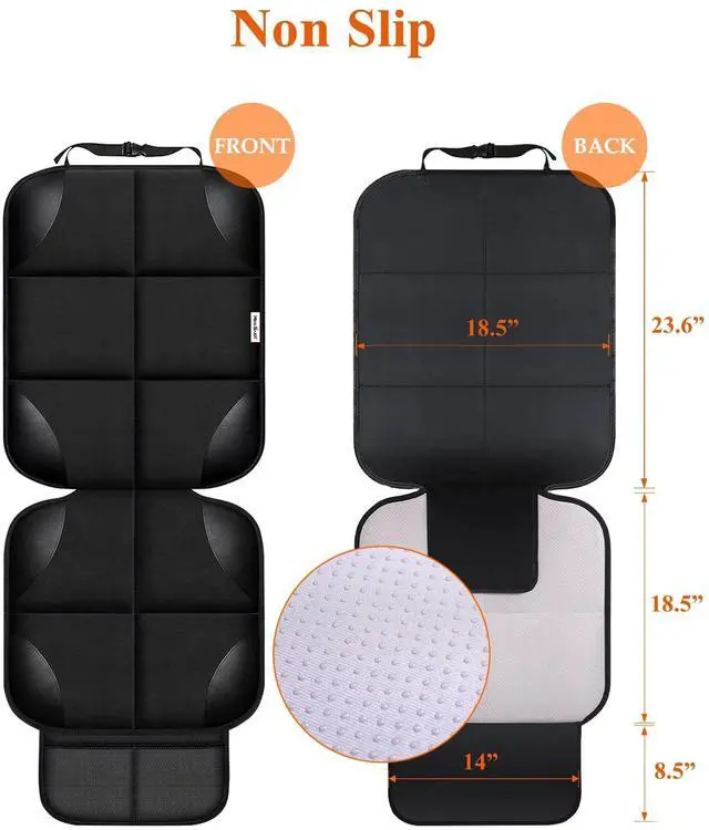 Alt view image 4 of 7 - Car Seat Protector for Child Car SeatNon-Slip Backing No Imprints