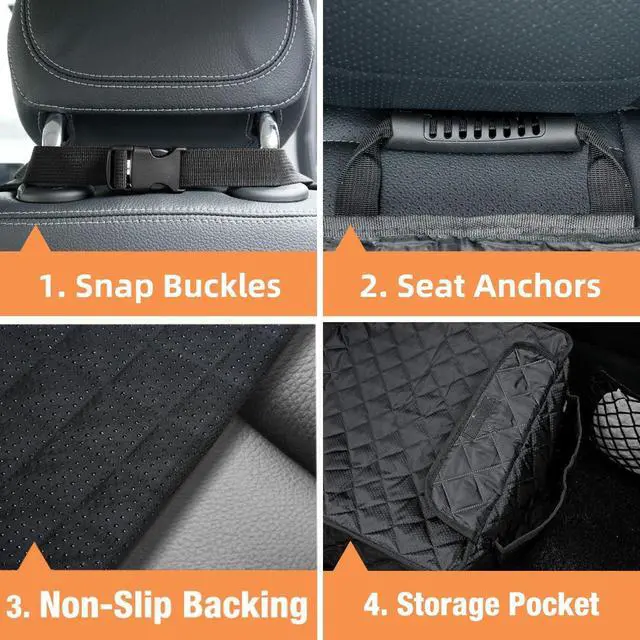 Alt view image 7 of 7 - Waterproof Front Seat Car Cover 2 Pack, Full Protection