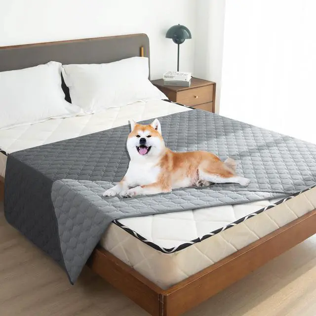 Alt view image 5 of 7 - 100% Double-Sided Waterproof Dog Bed Cover Pet Blanket Sofa Couch Furniture Protector for Puppy Large Dog Cat, Reversible (68x82 Inch (Pack of 1), Dark Grey/Light Grey)
