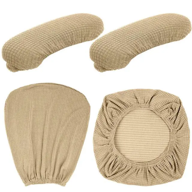 Alt view image 7 of 7 - 4 Pcs Office Chair Covers Stretchable Armrest Seat,XL,Camel