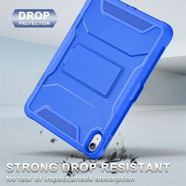 Alt view image 4 of 7 - Case for iPad (A16) 11th Generation 11-inch 2025, iPad 10th Generation 10.9-inch 2022, with Built-in Screen Protector and Kickstand, Rugged Full Body Protective Cover - Abyss Blue