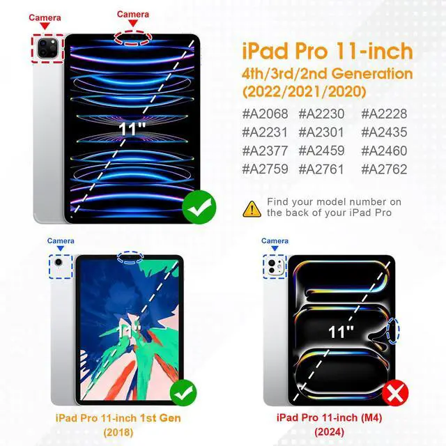 Alt view image 2 of 7 - Rotating Case for iPad Pro 11-inch (4th/3rd/2nd/1st Generation)