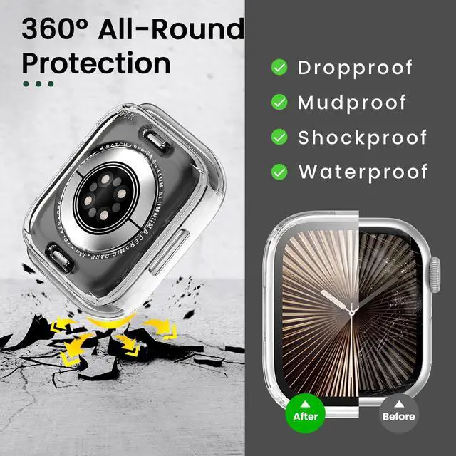 Alt view image 5 of 7 - 3in1 Waterproof Case for Apple Watch Screen Protector 42mm Clear
