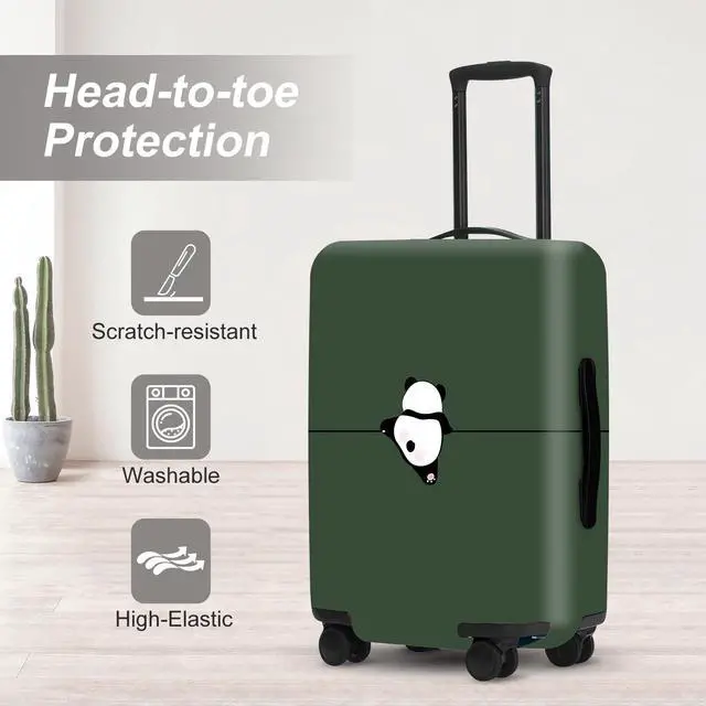 Alt view image 2 of 5 - Adorable Panda Bear Luggage Cover Set, Asian Animal Print Elastic Suitcase Protector, Travel Gear for China Trips, Gifts for Panda Lovers