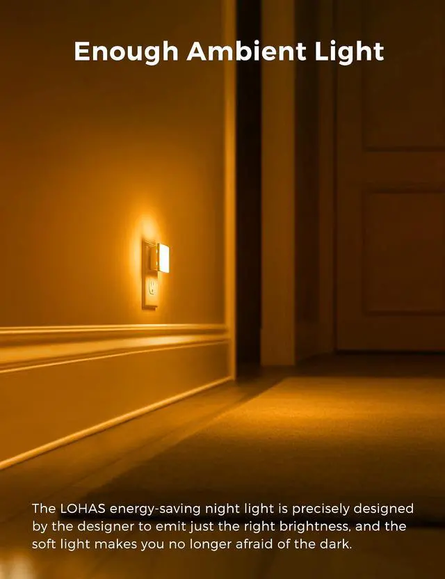 Alt view image 4 of 7 - LED Night Lights Plug into Wall 2-Pack, 0.3W Plug in Night Light