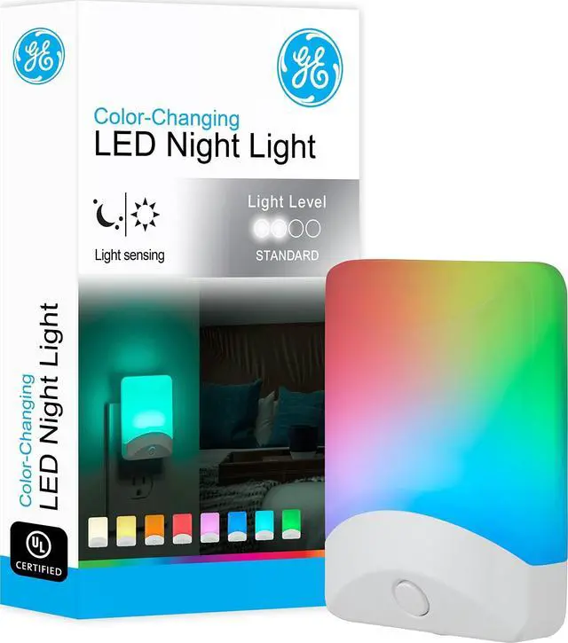Main image of Plug in Color Changing Night Light with Dusk to Dawn Sensor