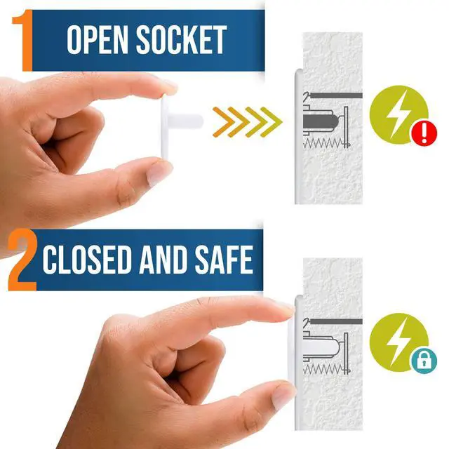Alt view image 7 of 7 - Clear Outlet Covers (50 Pack) Value Pack Baby Safety Outlet Plug Covers Durable & Steady Child Proof Your Outlets Easily