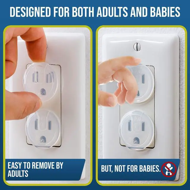 Alt view image 4 of 7 - Clear Outlet Covers (50 Pack) Value Pack Baby Safety Outlet Plug Covers Durable & Steady Child Proof Your Outlets Easily