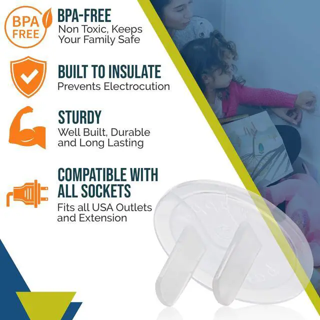 Alt view image 6 of 7 - Clear Outlet Covers (50 Pack) Value Pack Baby Safety Outlet Plug Covers Durable & Steady Child Proof Your Outlets Easily