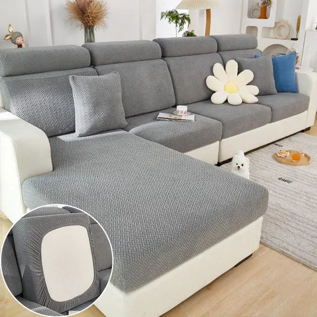 Main image of Couch Cushion Covers Sofa Covers Couch Covers for Sofa Pet Friendly Universal Sofa Covers Washable Stretch Slipcovers for Sectional Sofa (Texture Gray,Large Single Seat Cover)