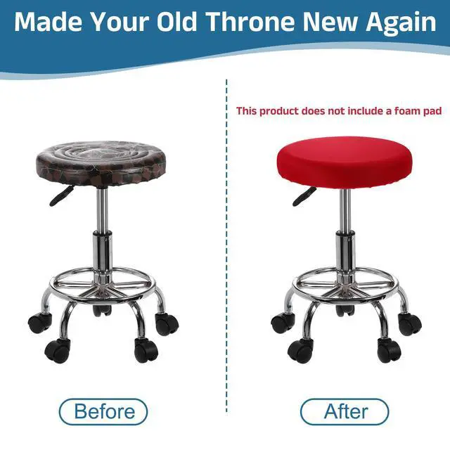 Alt view image 3 of 7 - 4 Pack Stool Covers Round, 16-18 Inch Bar Stool Covers Washable Dustproof Slipcover Seat Cushion with Elastic No Sponge Pad for Bar Kitchen Living Room Decor, Black
