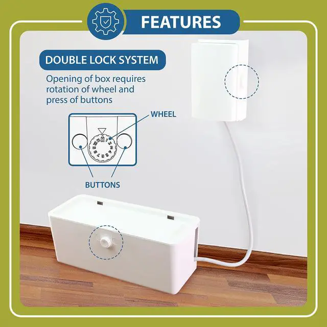 Alt view image 5 of 7 - Power Strip Cover and Outlet Cover Box - Effectively Baby Proofs Power Strip on Floor or Wall, Protects Small Hands & Fingers, Cover Box and Outlet Cover Box (White-Bundle)