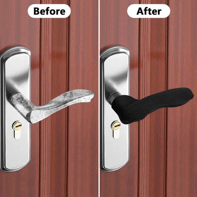 Alt view image 5 of 7 - 4PCS Door Handle Covers - Anti-Scald Door Handle Protector Door Knob Cushion Cover Protect Hands from Burns and Chills