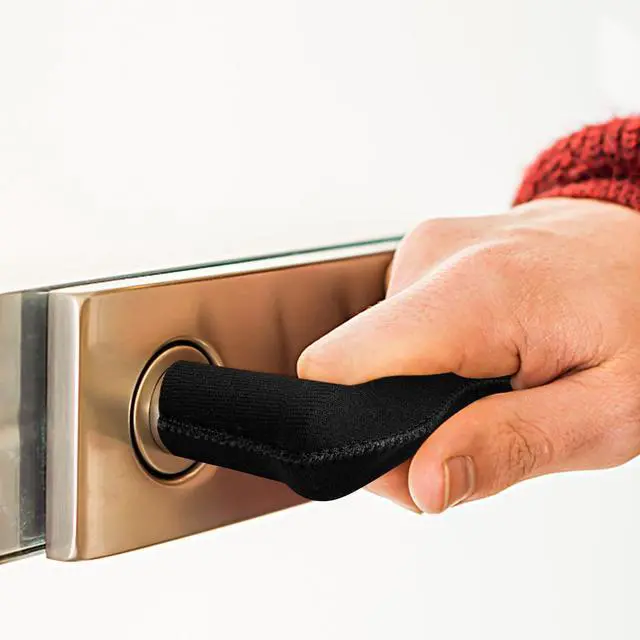 Alt view image 6 of 7 - 4PCS Door Handle Covers - Anti-Scald Door Handle Protector Door Knob Cushion Cover Protect Hands from Burns and Chills