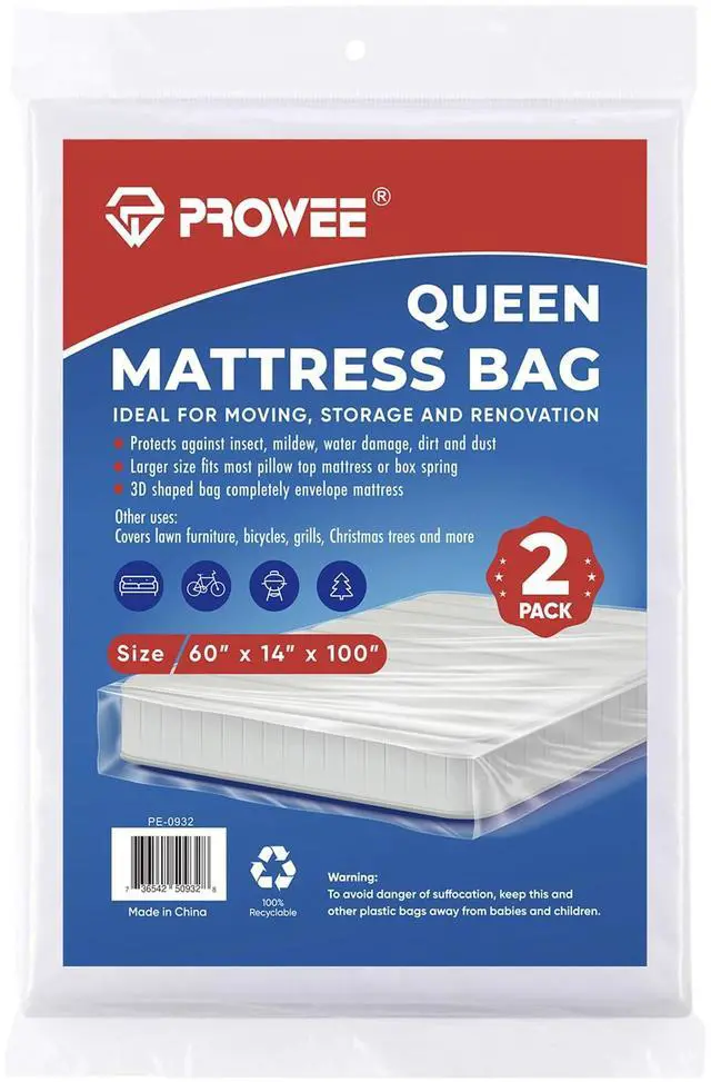 Main image of 2 PK Queen Mattress Bags for Moving Storage,Mattress Bag for Disposal, Mattress Storage Bag Queen Mattress Cover for Moving