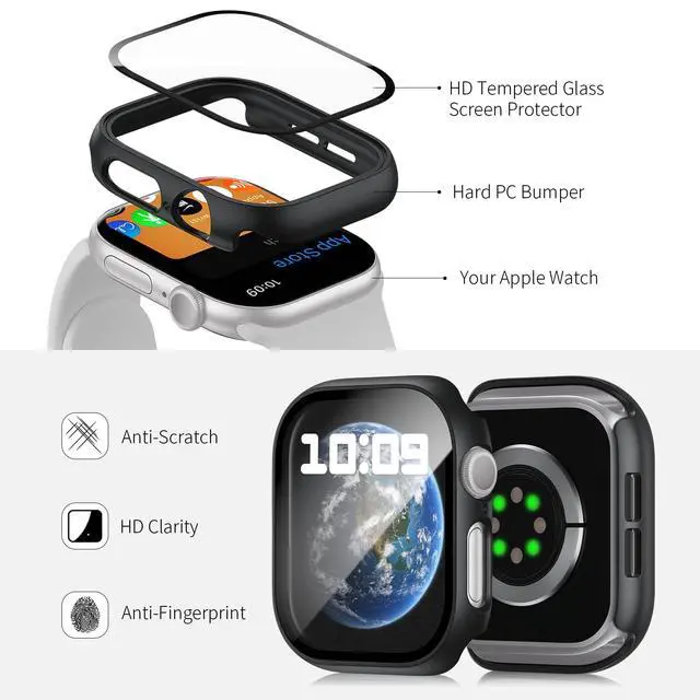 Alt view image 3 of 6 - 12 Pack Hard PC Case Compatible with Apple Watch Series 11/10 42mm