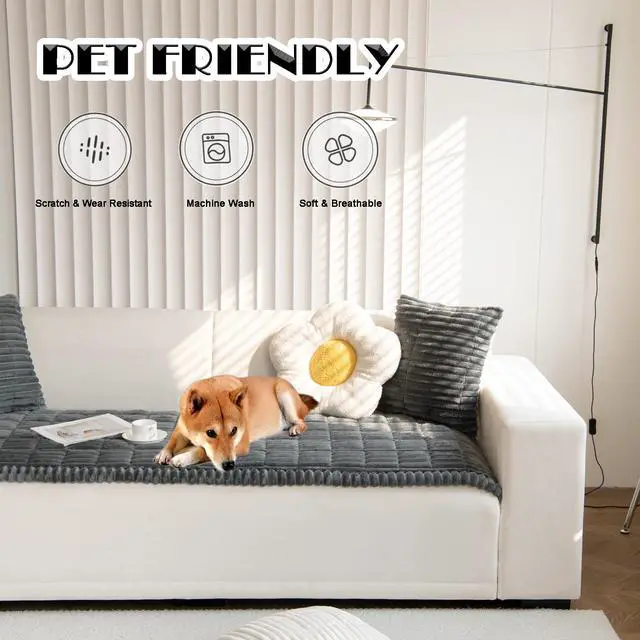 Alt view image 2 of 6 - Couch Cover for Dogs Washable Non-Slip Pet Friendly Sofa Protector